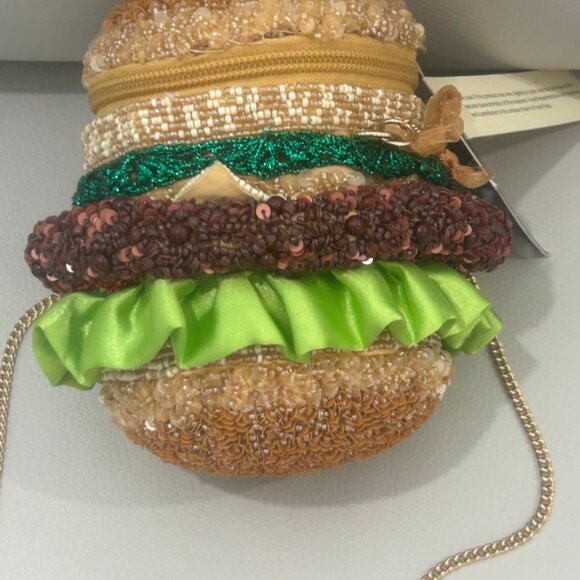 Hand Made in India Beaded Hamburger Bag Crossbody Rare Unique Viral Tik Tok - Picture 8 of 11